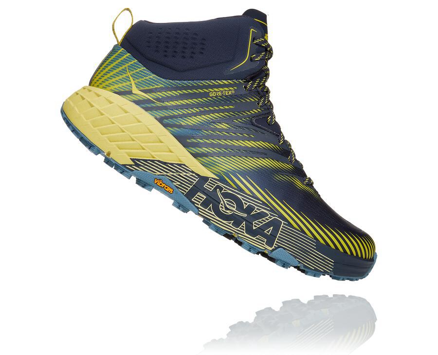 Zapatillas Trail Hoka One One Hombre - Speedgoat Mid Gore-Tex 2 - Azul Marino - VSP396740